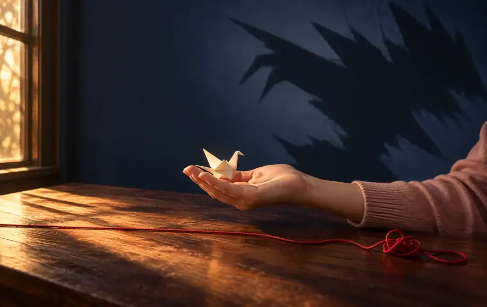 A small paper bird casts a huge jagged shadow, symbolizing when constructive feedback turns into an attack.