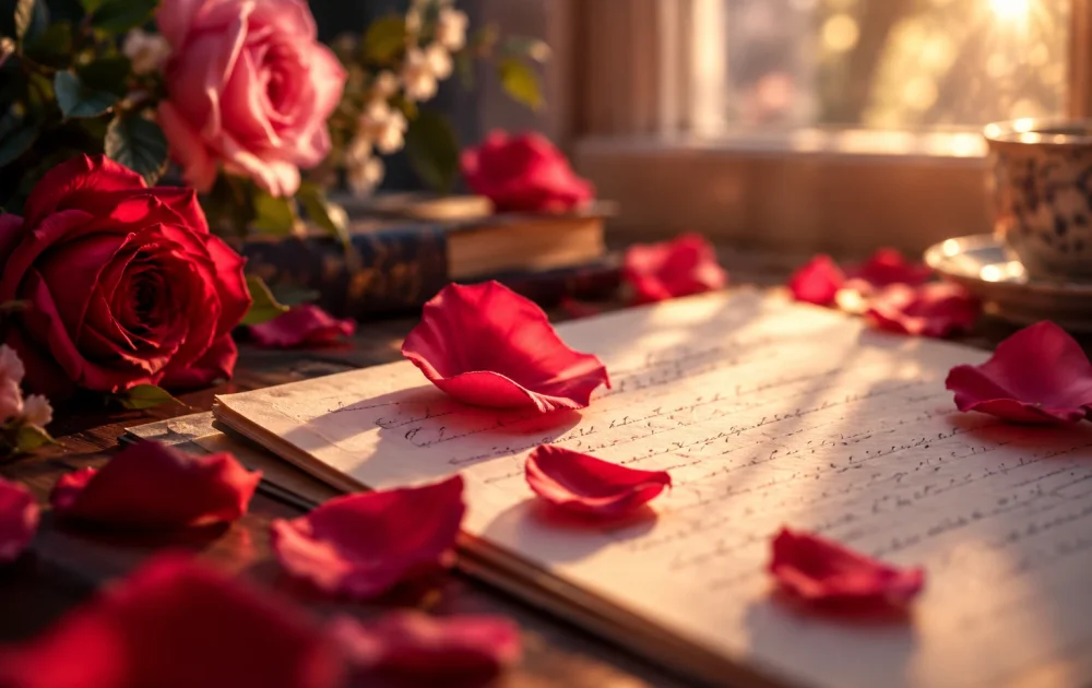 A handwritten love letter, representing the early love bombing phase of a narcissistic relationship before it shifts